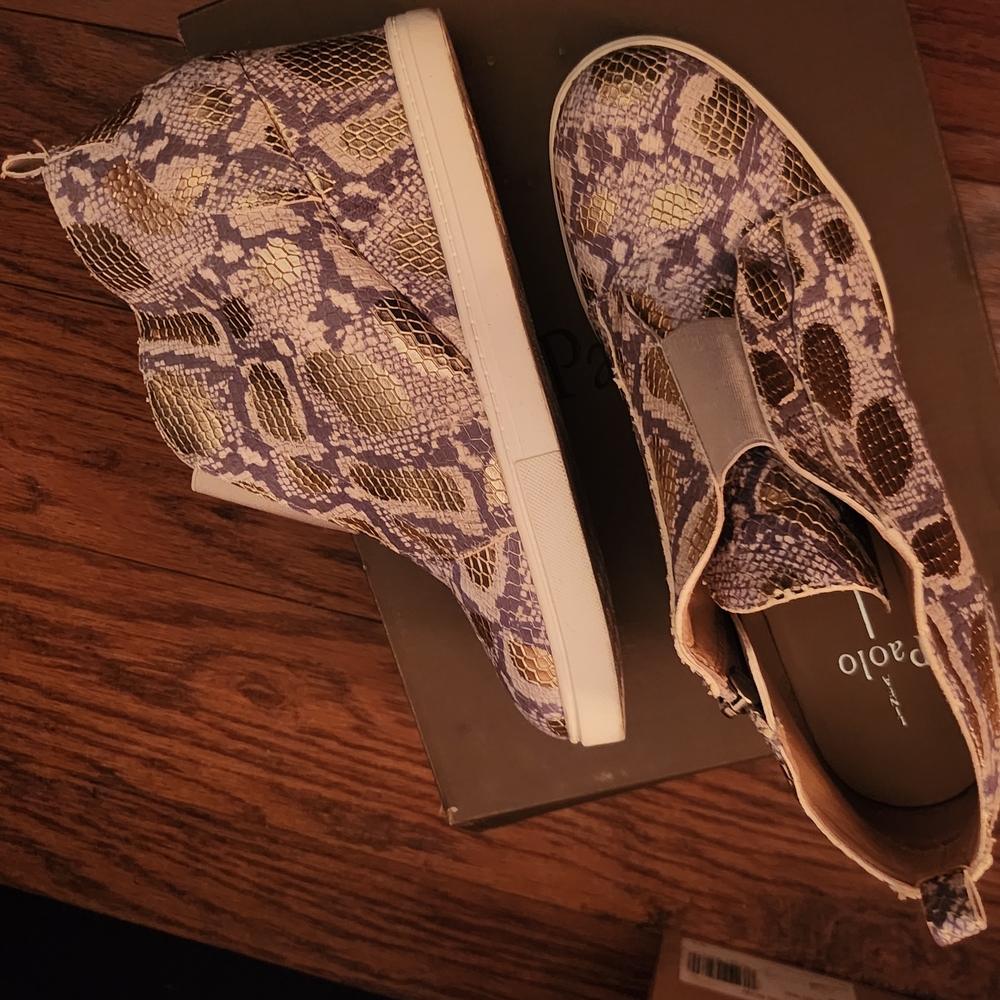 Paolo Gold Snake Print Women's Shoes